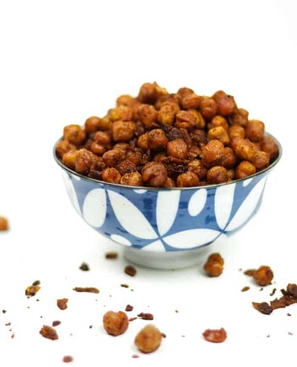 Spicy Bacon Roasted Chickpeas