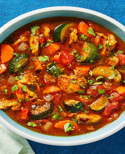 One-Pot Tunisian-Spiced Chicken Stew with Zucchini & Fresh Parsley