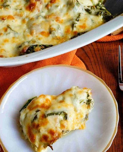 Ham and Cauliflower Rice Casserole with Spinach