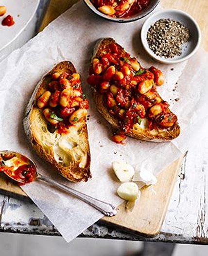 Smoky cannellini beans on garlic toast