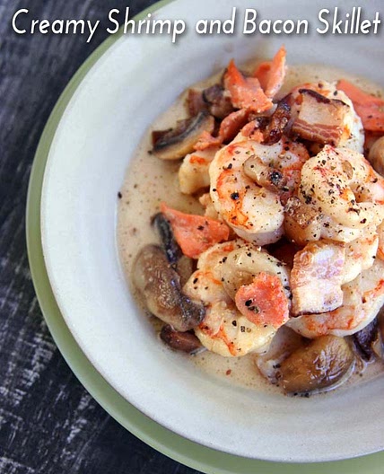 Creamy shrimp and bacon skillet