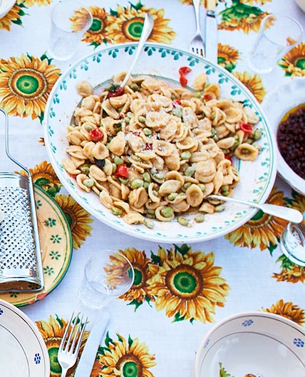 Tomato & broad bean orecchiette
