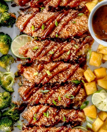 One Pan Peanut Crusted Chicken