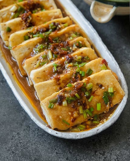 Pan-Fried Tofu with Chili Miso Sauce