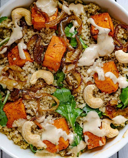 Sweet Potato & Quinoa Salad with Tahini