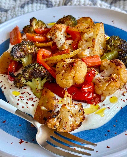 Garlic Roasted Vegetables with Whipped Feta
