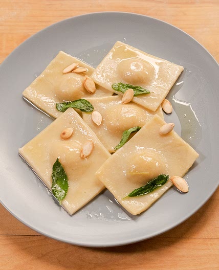 Pumpkin Ravioli With Sage Butter