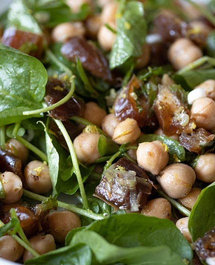 Cresson, Garbanzo Beans, Dates Salad