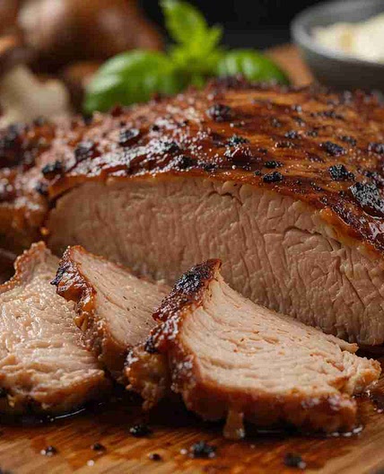 Roti de chapon farci aux morilles et foie à la crème facile