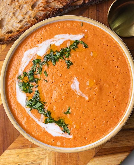 High Protein Tomato Soup with Cottage Cheese