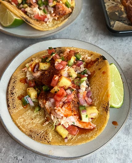 Salmon Tacos with Pineapple Salsa