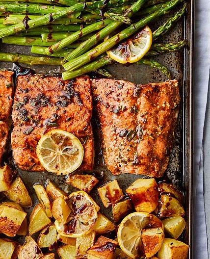 Rosemary Roasted Salmon with Asparagus & Potatoes