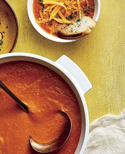 Roasted Tomato Soup with Cheddar Cheese