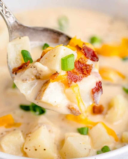 Slow Cooker Potato Soup (with frozen potatoes)