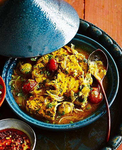 Chermoula tomato and fish tagine