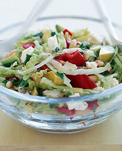 Feta, avocado & red pepper salad with honey-lime dressing