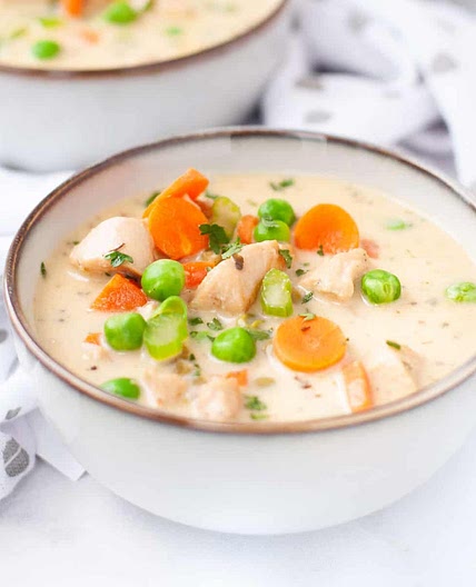 Chicken Pot Pie Soup - low carb, gluten free