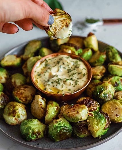 Crispy Brussel Sprouts With Dijon Aioli - Dash of Mandi