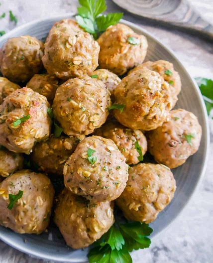 Ground Turkey Meatballs with Oats