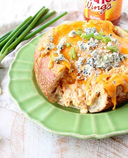 Buffalo Chicken Dip Bread Bowl