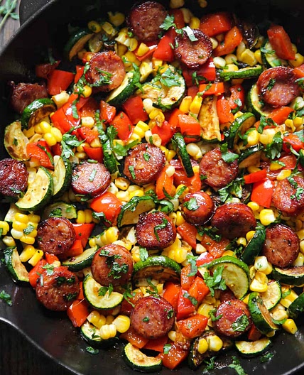 Sausage and Veggies Skillet - 30 Minute, One-Pan Meal