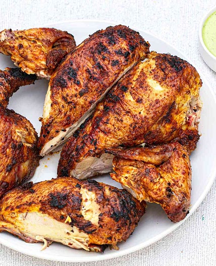 Peruvian-Style Grilled Chicken With Green Sauce Recipe