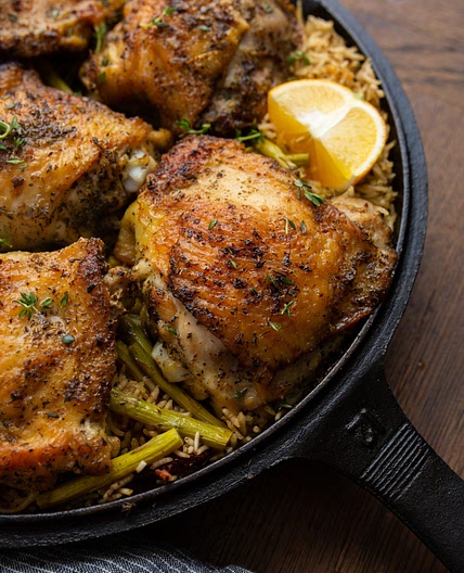 One Pot Lemon Herb Chicken & Rice