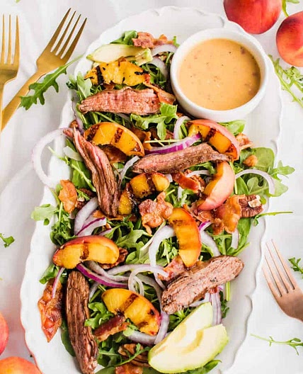 Grilled Peach Steak Salad