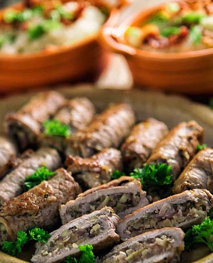 Mushroom And Apple Stuffed Rolled Pork Recipe