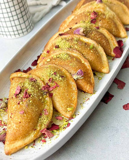 Air Fried Walnut Stuffed Atayif