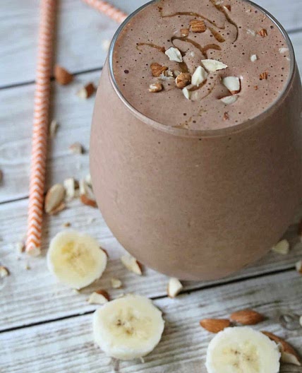 Creamy Chunky Monkey Protein Shake With Caramel