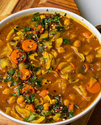 Miso Cabbage Red Lentil Soup