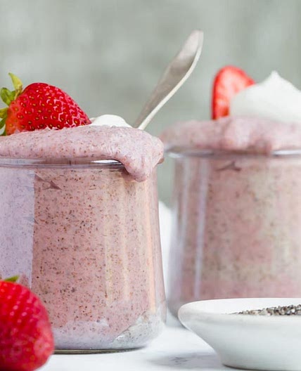 Strawberries and Cream Keto Chia Pudding