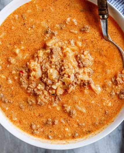 Creamy Cauliflower Ground Beef Soup
