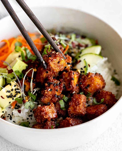 Crispy Gochujang Korean Tofu