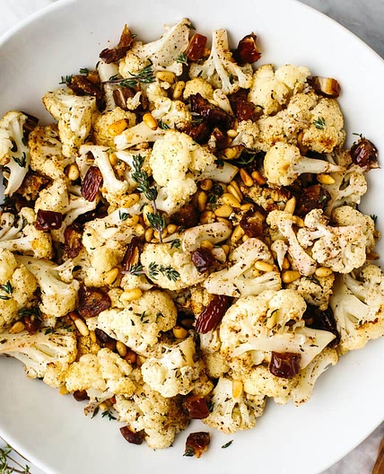 Za'atar Roasted Cauliflower with Dates and Pine Nuts