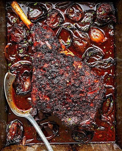 Slow-cooked harissa lamb