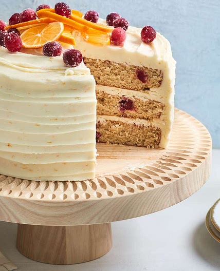 Cranberry-Orange Cake With Orange Buttercream