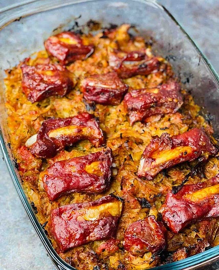 Pork Ribs and Cabbage Casserole