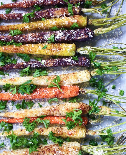 Roasted Maple Parmesan Carrots
