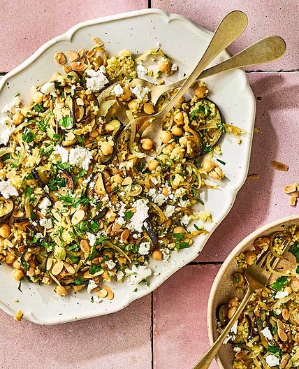 Bulgur & aubergine pilaf