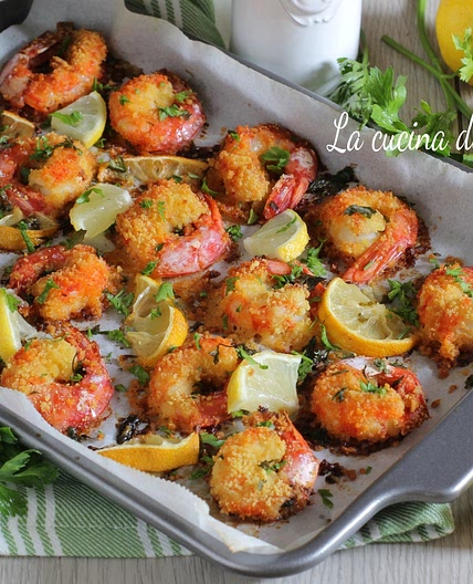 GAMBERI GRATINATI AL FORNO