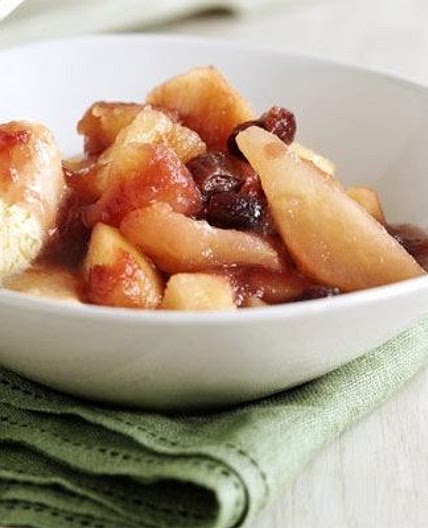 Apple, pear & cherry compote