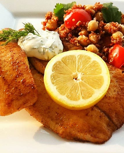 Hudson's Baked Tilapia with Dill Sauce