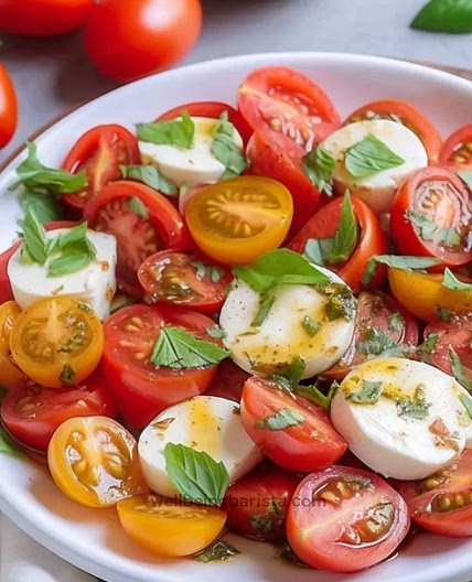 Caprese Cherry Tomato Salad with Mozzarella