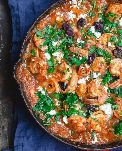 Greek Shrimp Recipe with Tomato and Feta