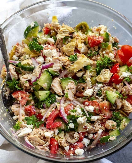 Mediterranean Tuna Salad No Mayo