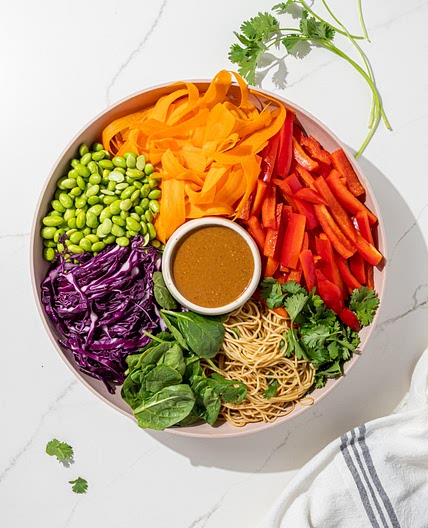 Vegan Rainbow Peanut Noodles