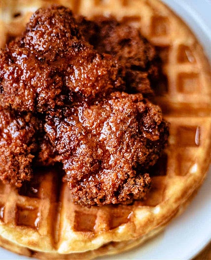 Fried Chicken and Waffles with Sriracha Honey