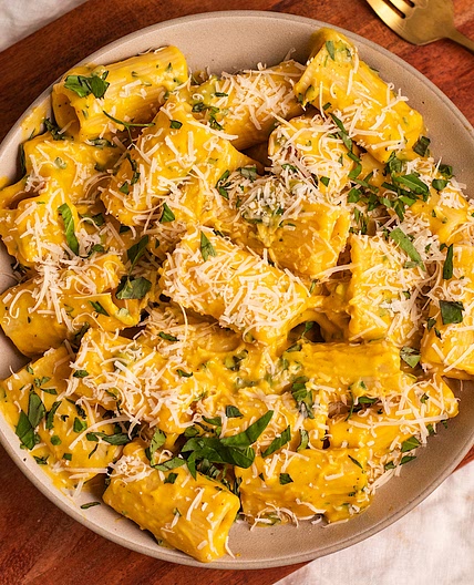 High Protein Butternut Squash Cottage Cheese Pasta